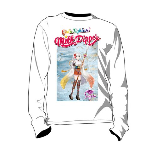 Milk Dipper ミルクディッパー Tシャツ長袖  メンズ レディース アニメ ファイター【Sayaka】