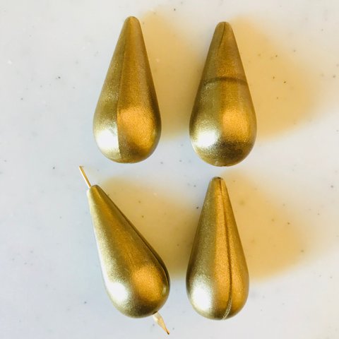 Vintage Metallic Gold Teardrop Beads 《7016》