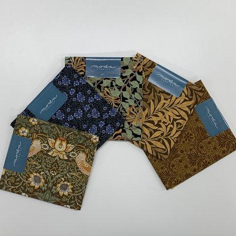 1点のみの限定。USAコットン moda 「William Morris カットクロス５枚セット B 」