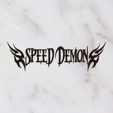 送料無料★SPEED DEMON  スピードデーモン◆20×6cm◆カッティングステッカー 超防水 UVカット 屋外使用可【C065】