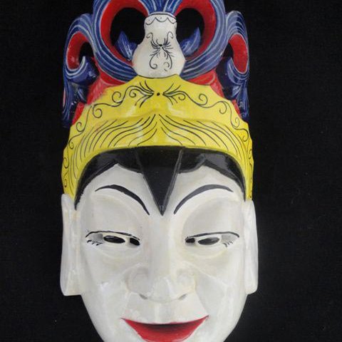 貴州漢民族 儺戯仮面 中国インテリア ウォール装飾 儀式ダンス 100%ウッド クラフト 民族アート#107