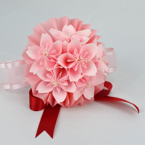 初節句にオススメ♥桜のブーケ♥花ORIGAMIぶーけ♥季節の折り紙ブーケ♥