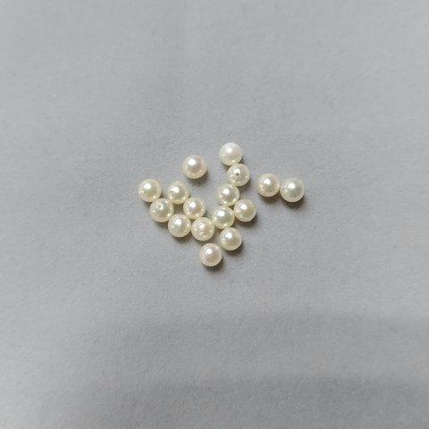 あこや真珠　4-4.5mm　貫通珠　キズ・色ムラ・白っぽい珠あり　16粒セット　※現品限り