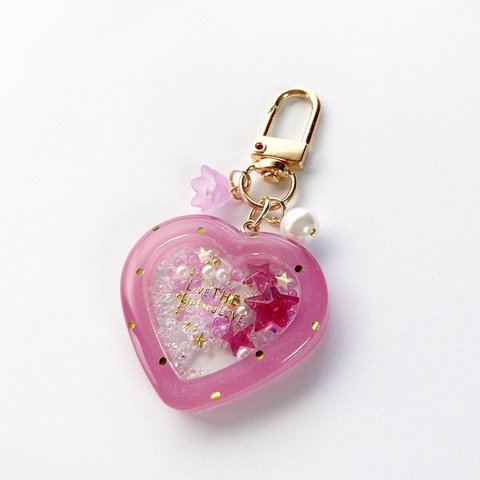 [4月26日再販] Dots shaker heart keychain (grape)