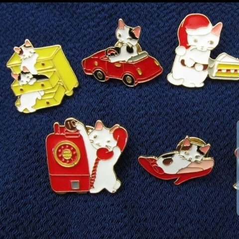 新品 猫 ネコ ピンズ ピンバッジ pin badge ハンドメイド 手作り