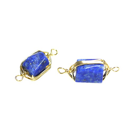 限定【1個】1点もの！両カン！約19mmラピスラズリ Lapis Lazuli ゴールドチャーム、パーツ