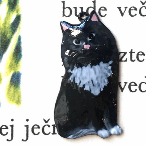 アメリカ製 メタルチャーム- 黒猫　ブラックキャット 1511
