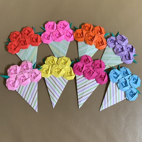折り紙ミニ花束8種類