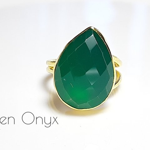 最新作☆『Green Onyx』の世界でひとつの天然石リング