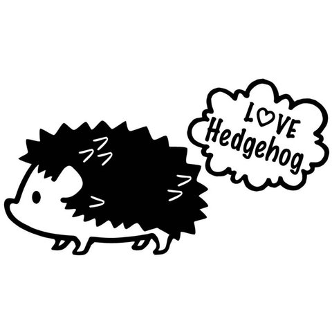 (大) カッティングシート ステッカー ハリネズミ 動物 hedgehog