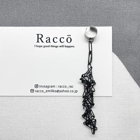 irregular black  earcuff 片耳 ステンレス イヤーカフ