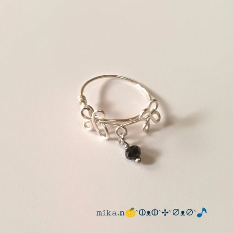 ブラックスピネル💍ワイヤーリング