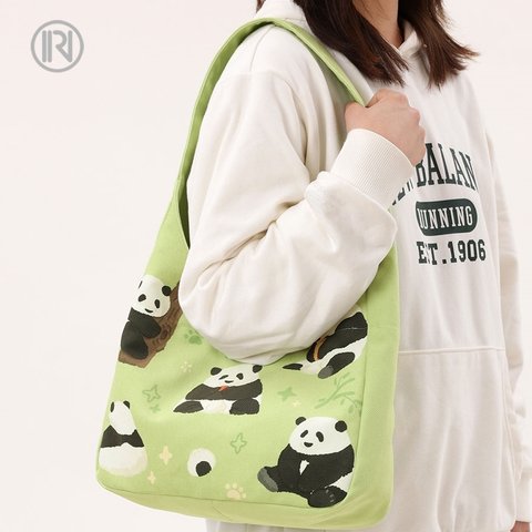 Panda パンダ トート ショルダーバッグ ハンドバッグ パンダ柄 エコバッグ 肩掛けバッグ 学生手袋 かわいい 中国のパンダ