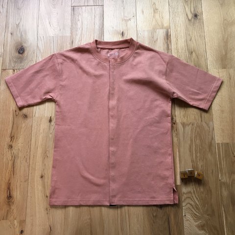 前開き無地Tシャツ 130cm  テラコッタ