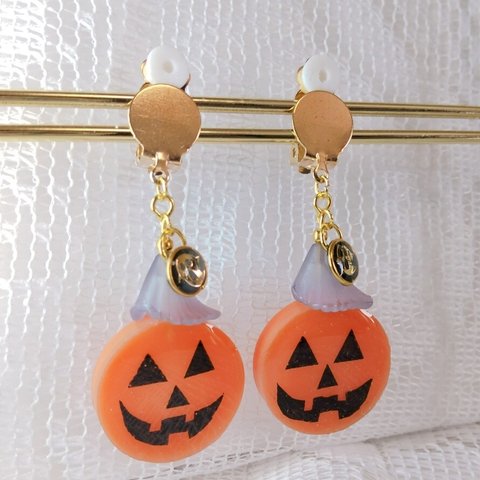 ハロウィンかぼちゃ　レジンイヤリング/ピアス