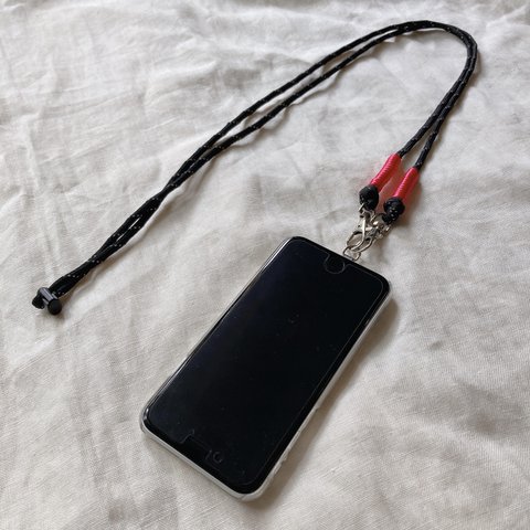 Cord Strap<ブラック×ディープピンク>※リフレクタータイプ