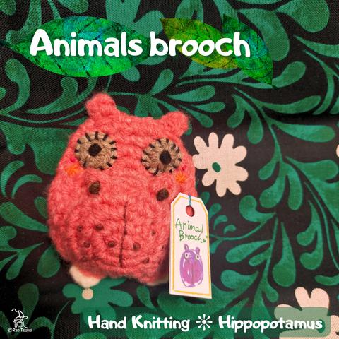 どうぶつブローチ ❊ Animals brooch "Hippopotamus" / かばさん