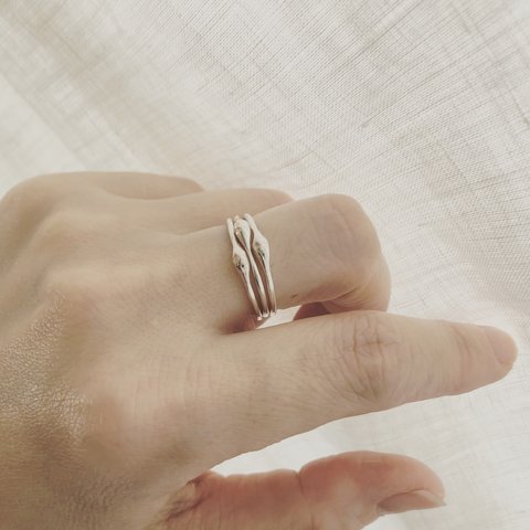 silver 3連ring