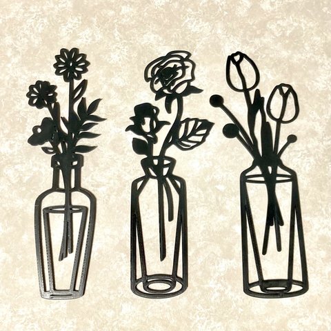 花瓶と花の壁掛けアート