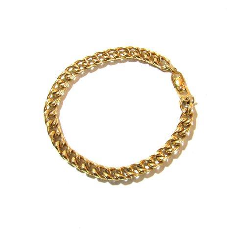 「Christian Dior」 Vintage Gold Tone Chain Bracelet