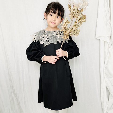 #2024SS-2 オーガンジー刺繍襟のセレモニードレス