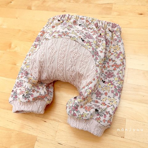 80～90☆フルーツカシェ花柄の(´▽｀*)ゆるっと♡可愛いサルエルモンキーパンツ