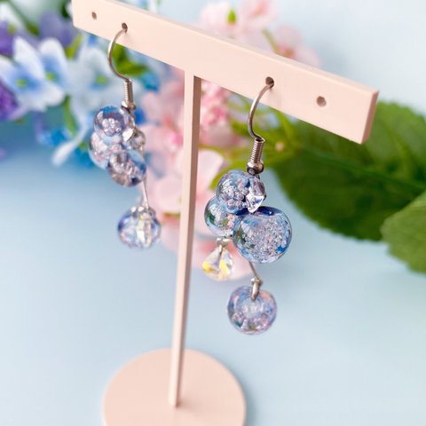 紫陽花カラーのバブルピアス/イヤリング