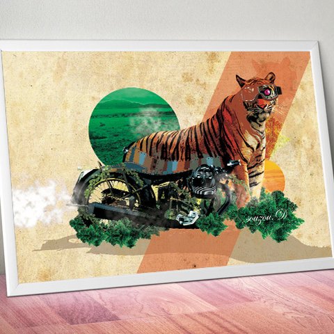 A1グラフィックアートポスター「tiger」