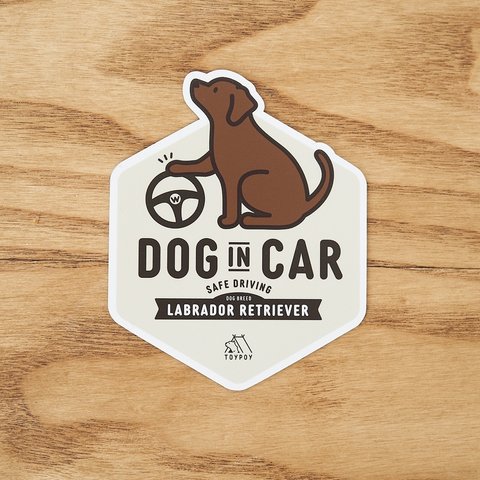 【ラブラドール・レトリーバーC】DOG IN CAR マグネットステッカー