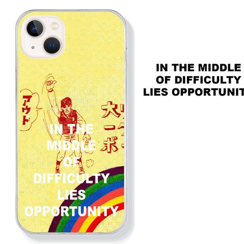 スマホソフトケース IN THE MIDDLE OF DIFFICULTY LIES OPPORTUNITY