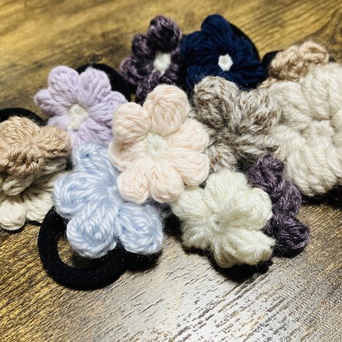 花ゴム　ハンドメイド　編みぐるみ　10個入り