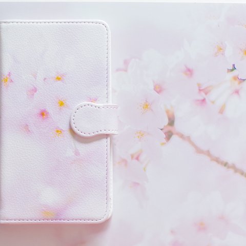 【受注生産】桜咲く、スマホケース【iPhone用手帳型】