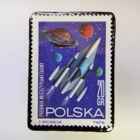 ポーランド　宇宙切手ブローチ 2721