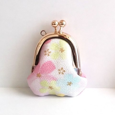 ちりめん♪小さいがま口：ちっちゃいがま口：かわいいがまぐち：小さい財布：littlie purse