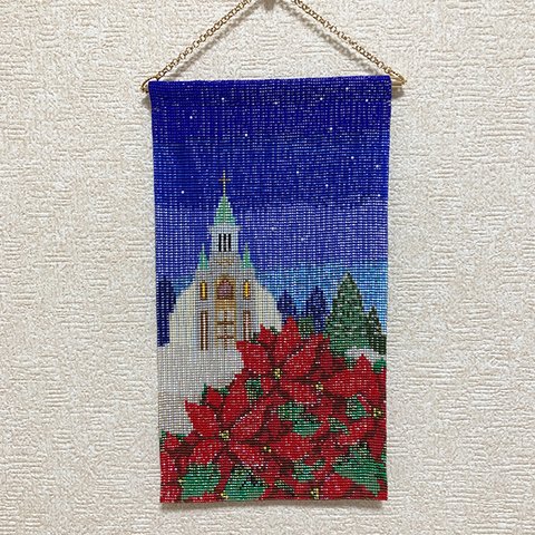 ビーズ織りタペストリー　クリスマス　【送料込み】