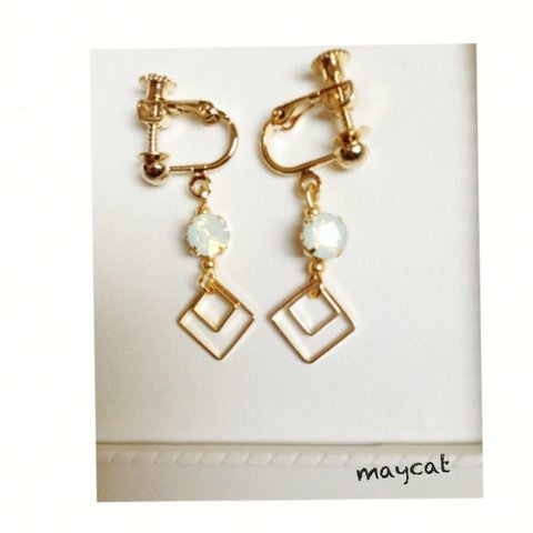  white  opal   ＆  square      ＊