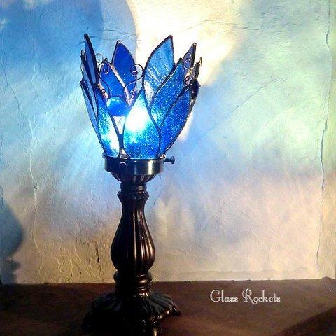 「天使の青いテーブルらんぷ」ステンドグラス