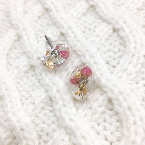 レジン つぼみピアス(ミニ)