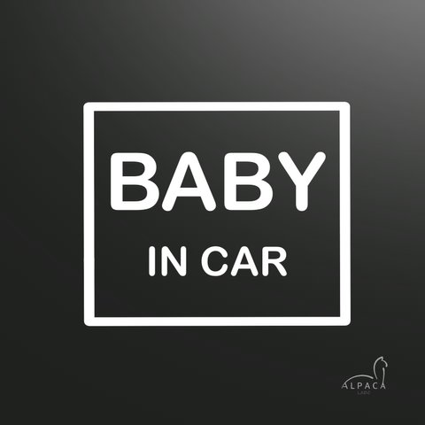 Baby in car「スクエア」【おまけステッカー付】ベビーインカー　オリジナルステッカー　カーサイン