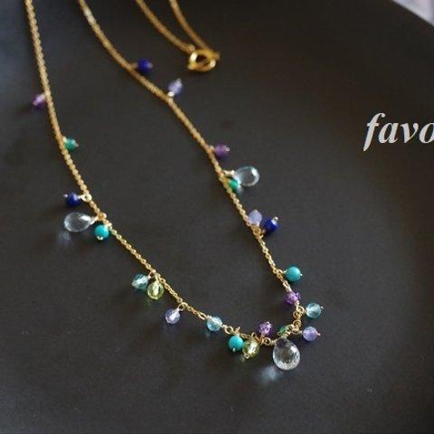 【minne限定商品】Blue jewelryネックレス 14Kgf