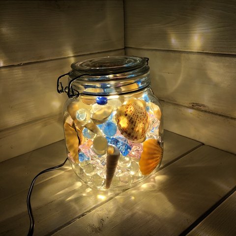 ガラスジャーランプ　LED  海のイメージ