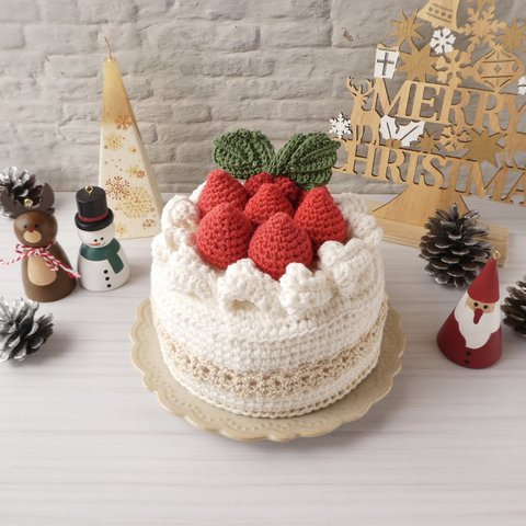 【特集掲載】クリスマスショートケーキ あみぐるみ