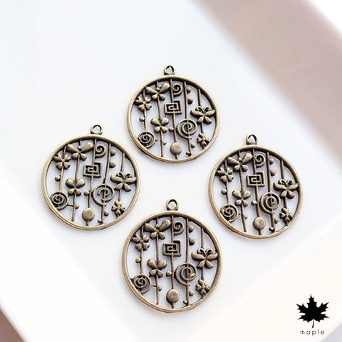 [4pcs] 28mm Antique Pattern Charm・アンティークチャーム