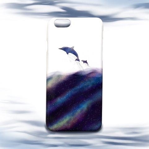 イルカのスマホケース 宇宙柄 宇宙 iPhone Android  イルカ いるか グッズ 海豚 ギャラクシー 海豚 鯆