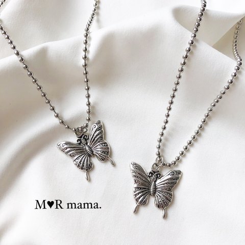 Butterfly ❥❥❥ シルバー 蝶 ネックレス𓂃🦋𓈒𓏸