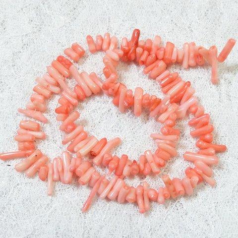 海竹サンゴのビーズ　５〜２６mm　１連　１２０個〜　染めピンク