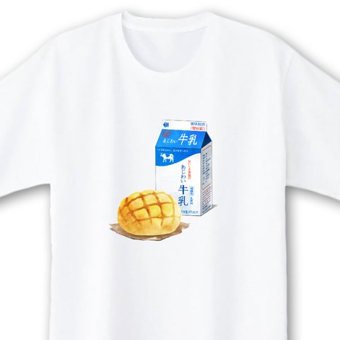 牛乳とメロンパン【ホワイト】ekot Tシャツ <イラスト：タカ（笹川ラメ子）>