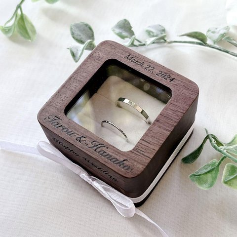 【オーダーメイド】★木製ボックス　リングピロー★　指輪ケース　婚約指輪　ウェディング　結婚式