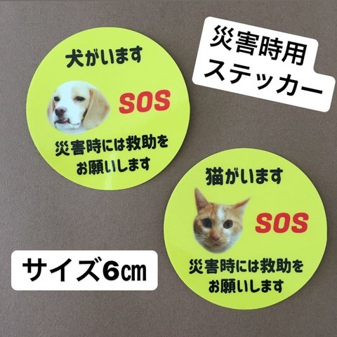 ♡送料無料♡【切り抜き】SOS/犬がいます/脱走防止/ステッカー/マグネット/６センチ