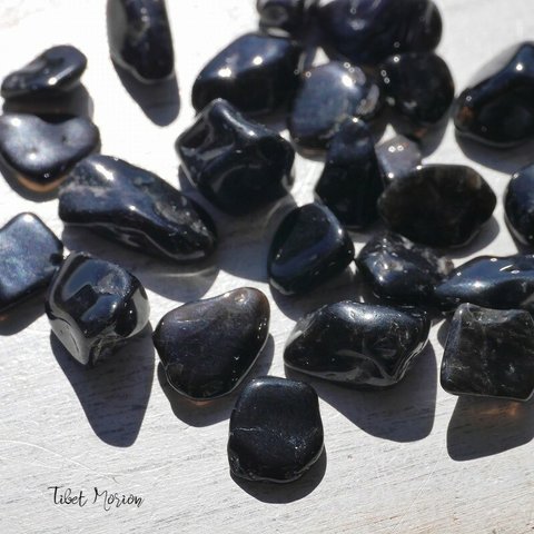 天然石モリオン(チベット産)約35g分約8～20mm大きなさざれ石詰合せ穴なし 黒水晶ブラック鉱石アクセサリー鉱物テラリウム素材[sa-211023-01]